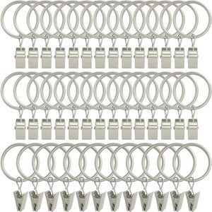 40 Pack Curtain Rings with Clips, Curtain Clip Rings Hooks, Bow Hanger Clips